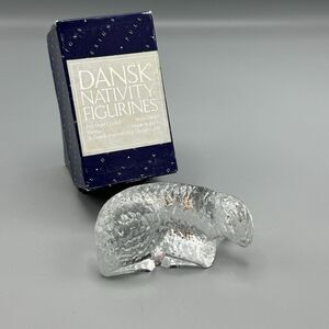 Vintage Dansk Full Lead Crystal Nativity Figurine Sheep Original Box Sticker 4"